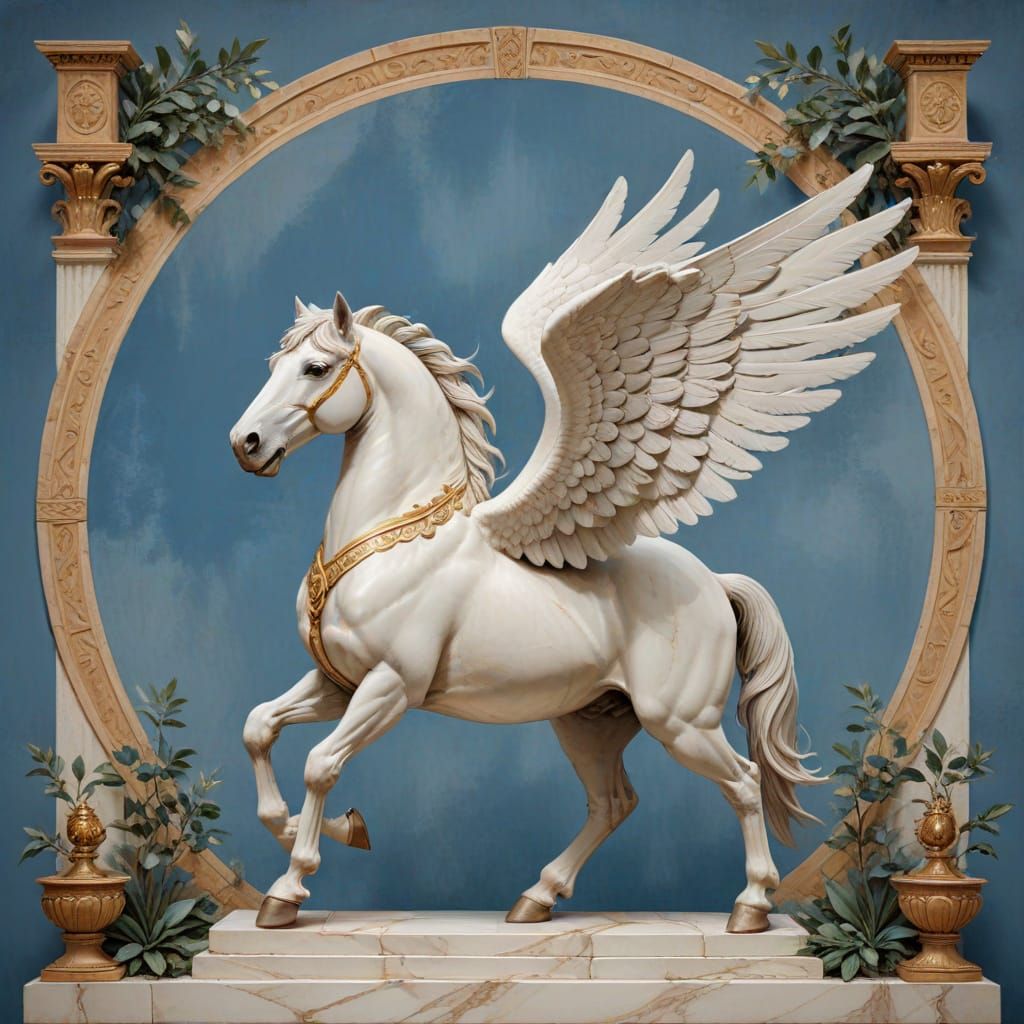 Pegasus vector graphic for logo design, simple, greek mythology