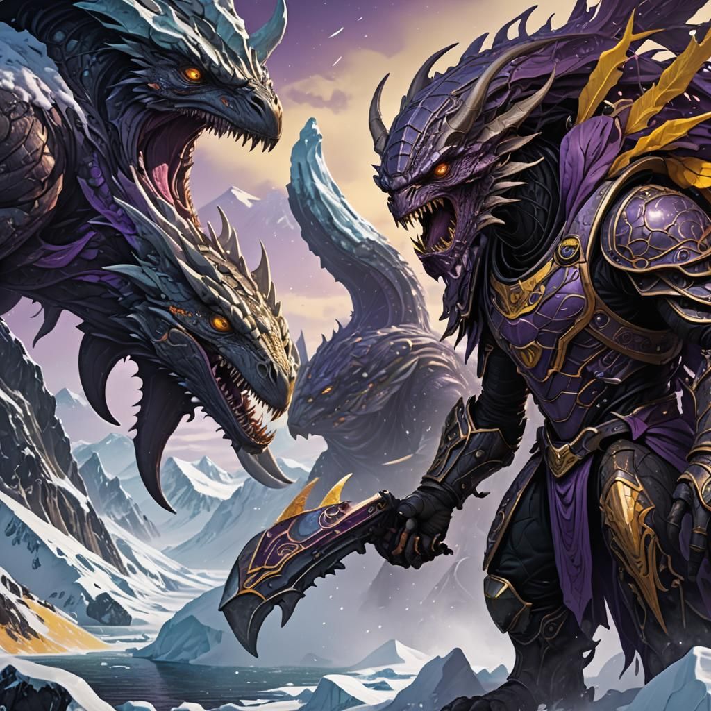 Alien Hunter Invades Antarctica: Dark Fantasy Concept Art