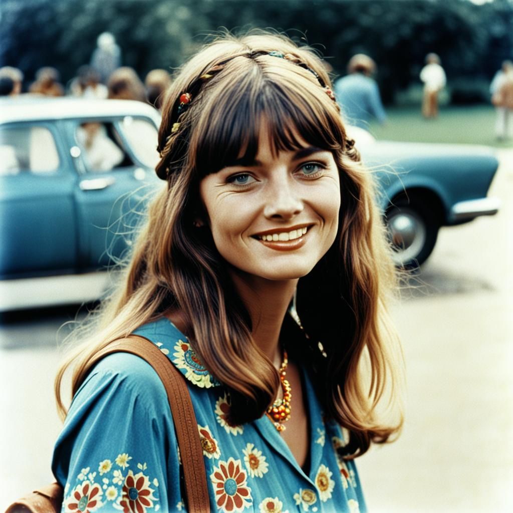 Hippie Woman Portrait, Circa 1966