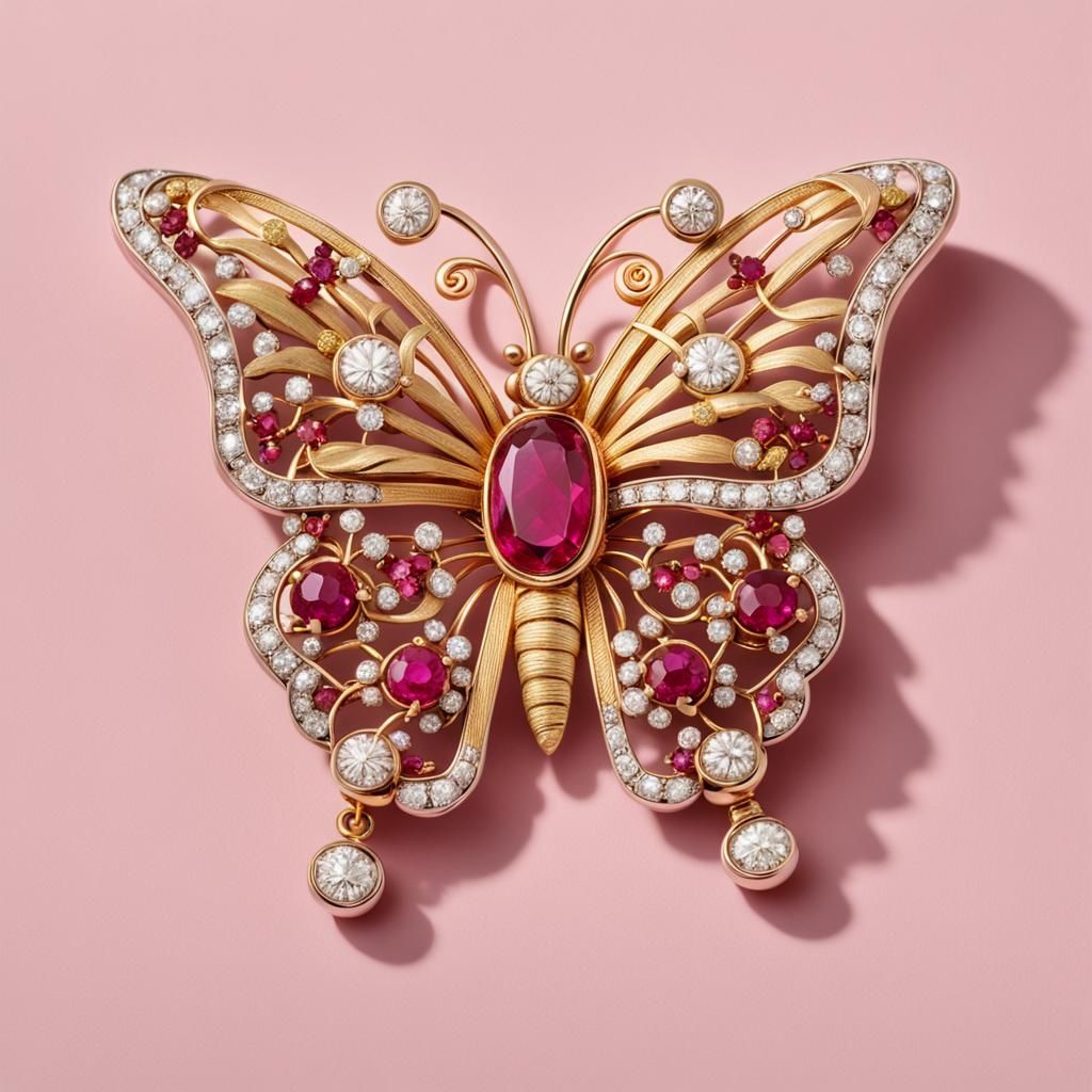 Piece of goldwork in yellow gold and pink gold, “a magnifice...