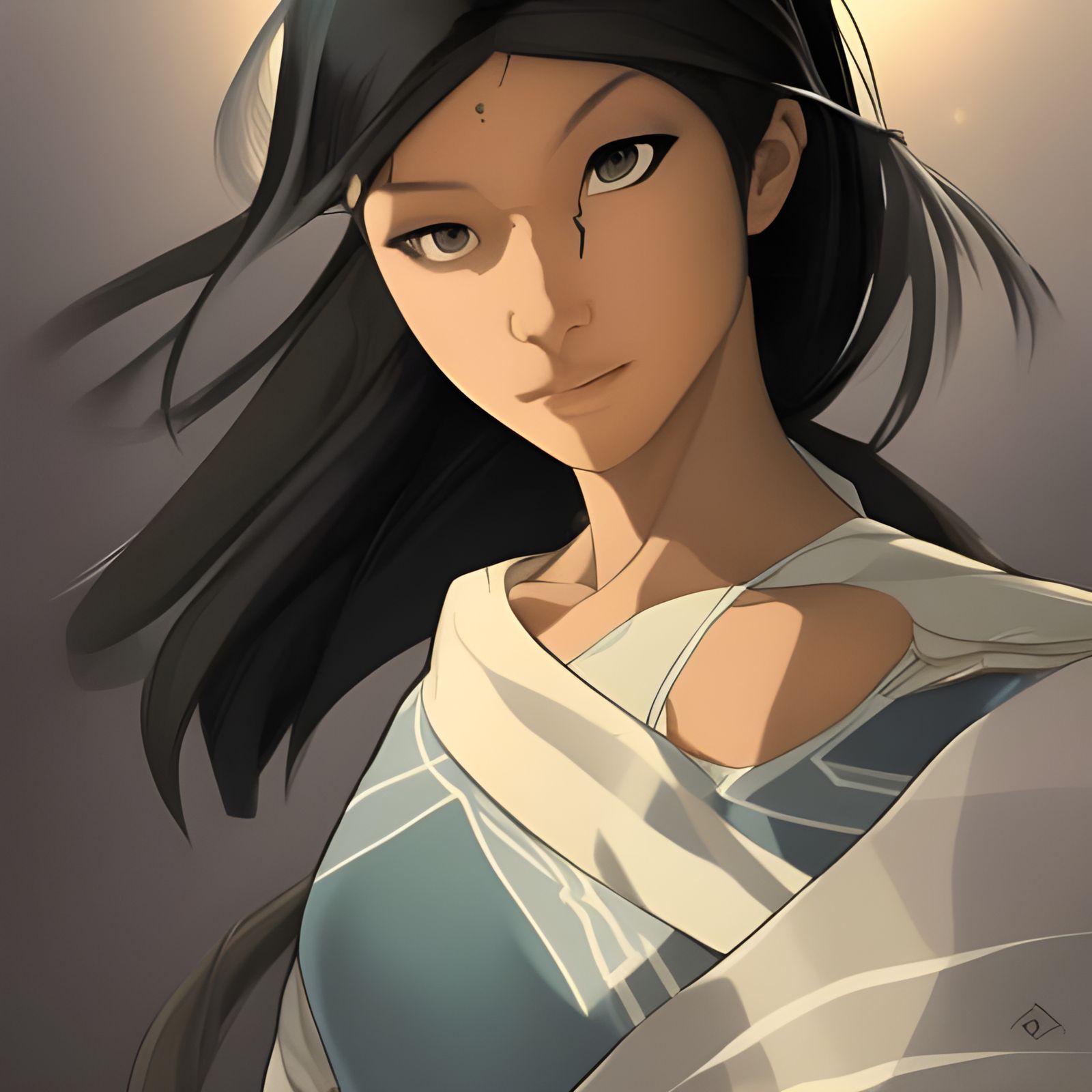 Asian Beauty Portrait in Hyperdetailed Digital Art