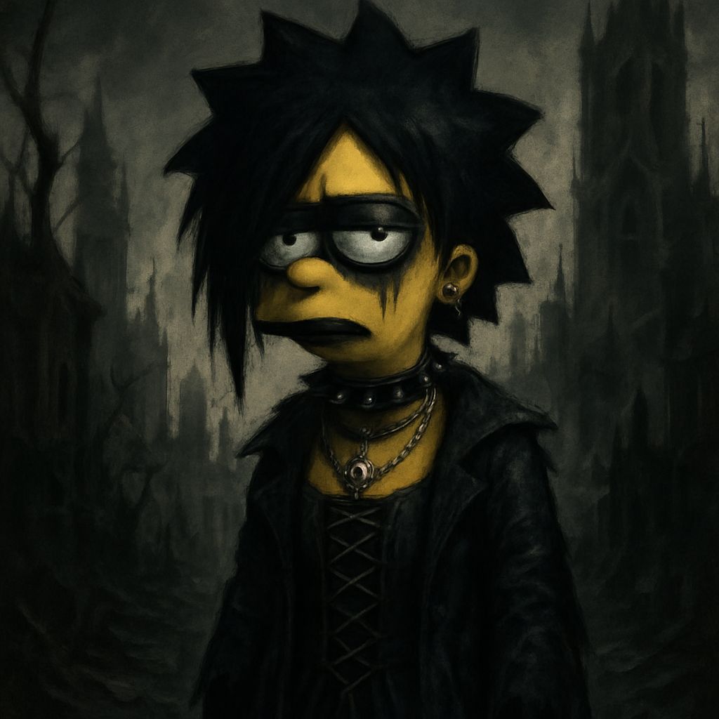 Lisa Simpson in Dystopian Macabre Emo Goth Style