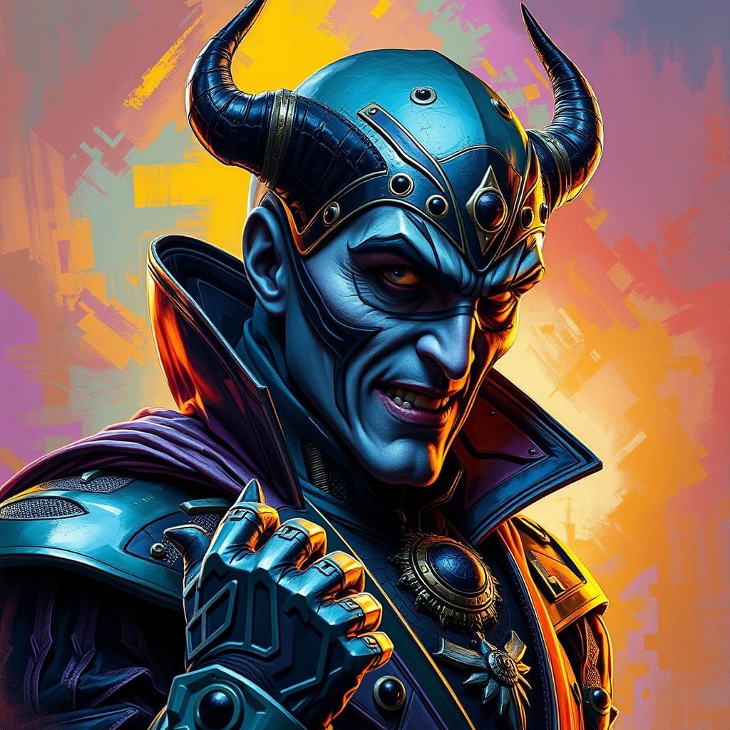 Dramatic Supervillain Portrait in Concept Art Style