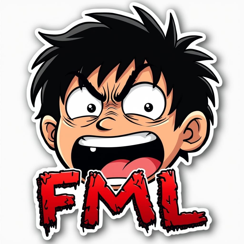 Exaggerated Anime Rage Face in Bold 2000s Webcomic Style