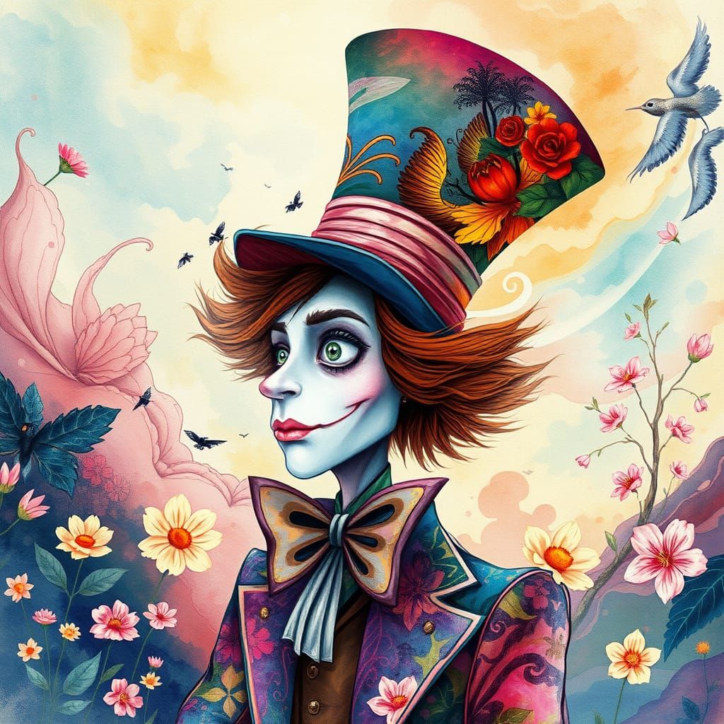 Surreal Whimsy in Watercolor Style