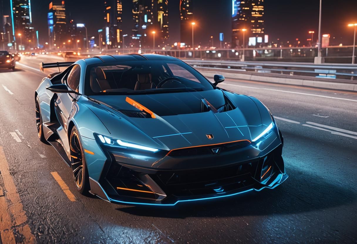 Tron-Inspired Supercar Speeds Down Neon Highway