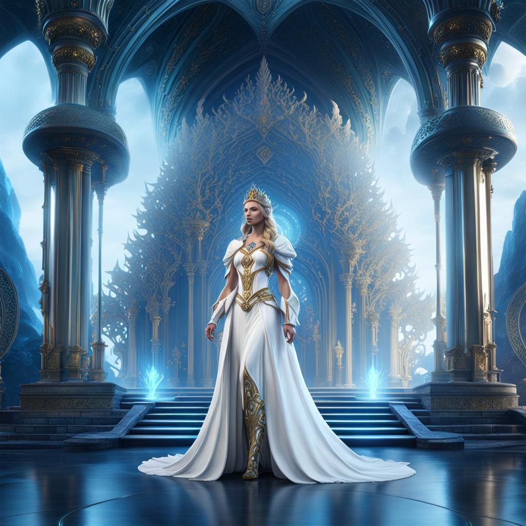 Nordic Princess Healer in Atlantis: 3D Render