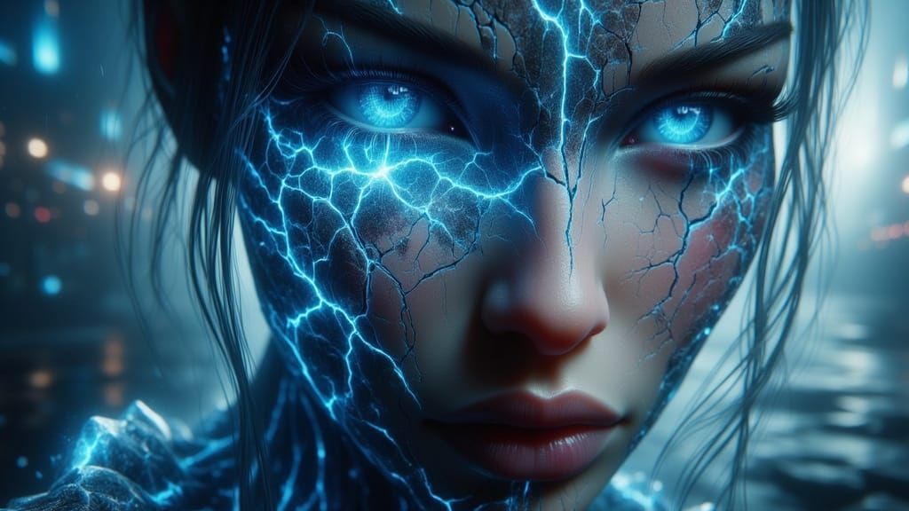 Glass Face Reflecting a Mesmerizing Eerie World