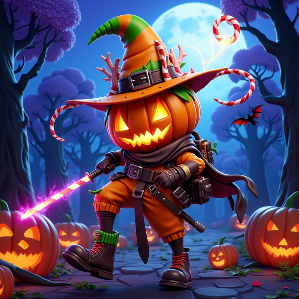 Fortnite Halloween Fighter With Candy Cane Sword