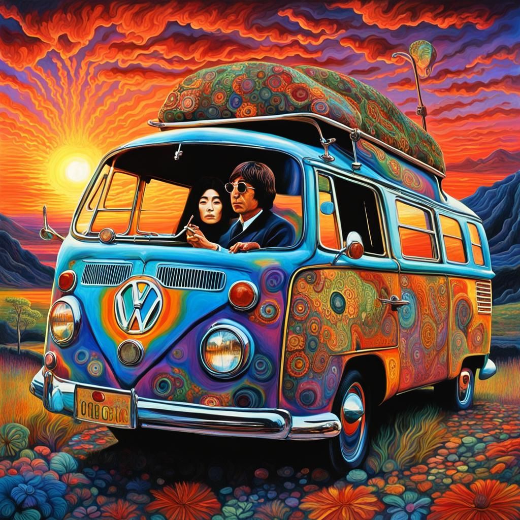John Lennon and Yoko Ono: Psychedelic 1960s Sunset
