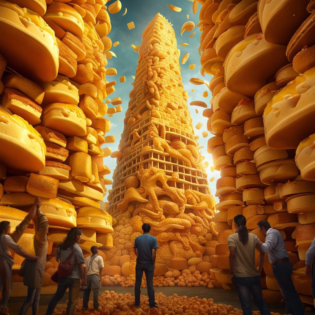 Giant Cheese Sandwich Tower in New Delhi