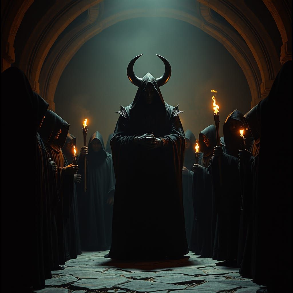 Dark Cultists Led by the Fist of Bane in a Medieval Dungeon ...