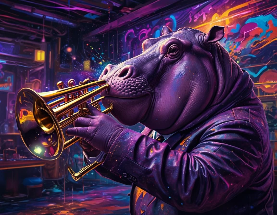 Jazzy Jumbo: A Hip Hippo's Groovy Nightclub Jam Session