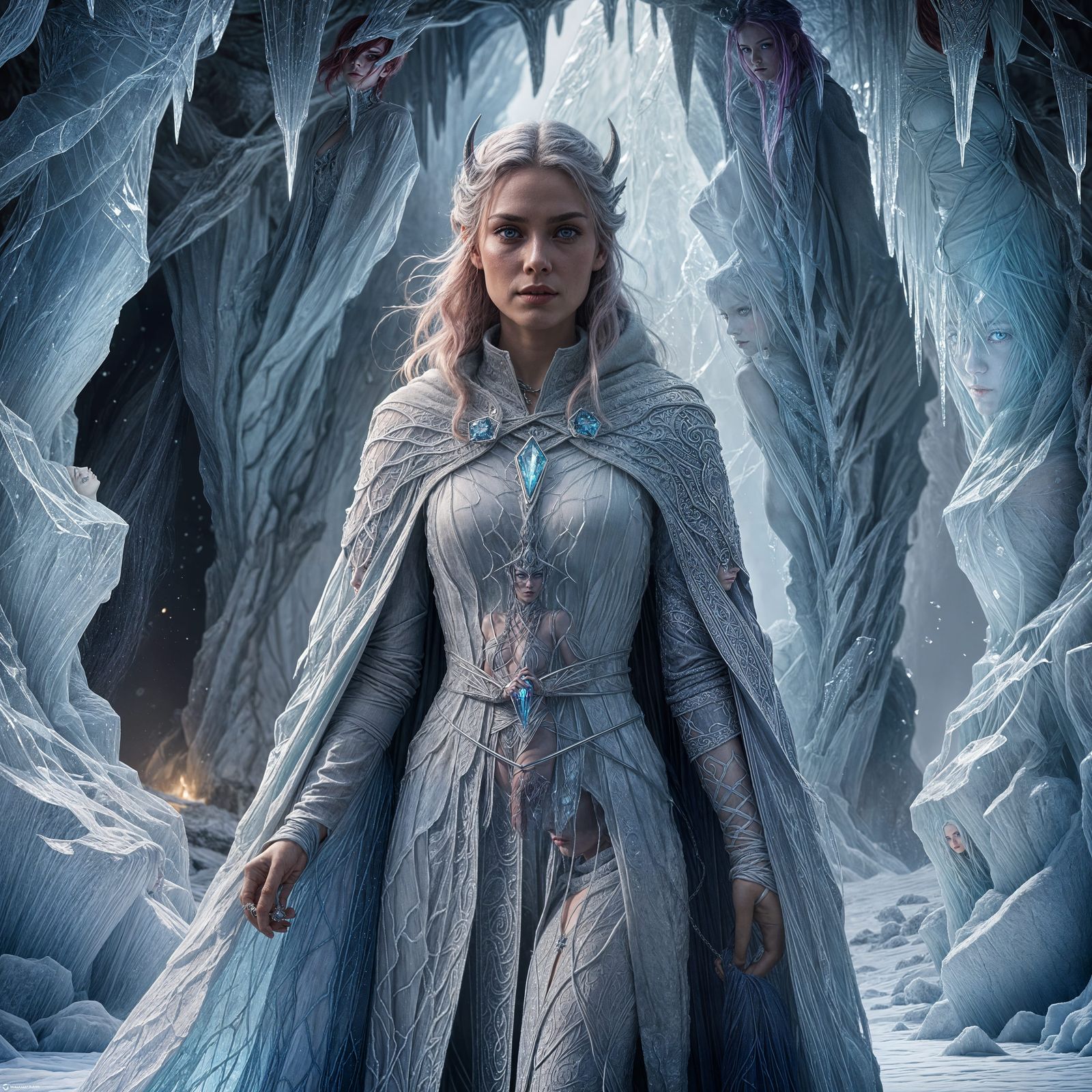 Illustration of a Demon Girl with Ice Powers