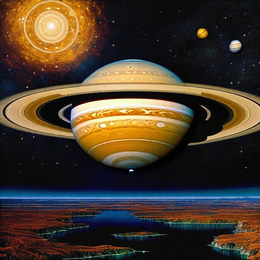 Saturn in Photorealistic Matte Painting Style