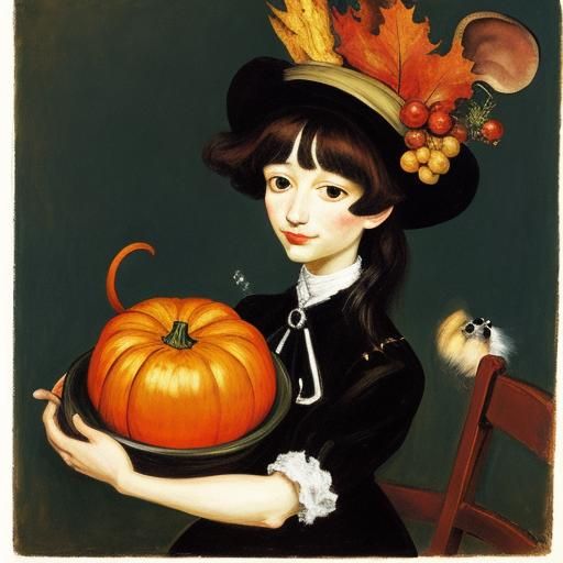 Mouse Autumn Feast, Expressive Portraiture Style