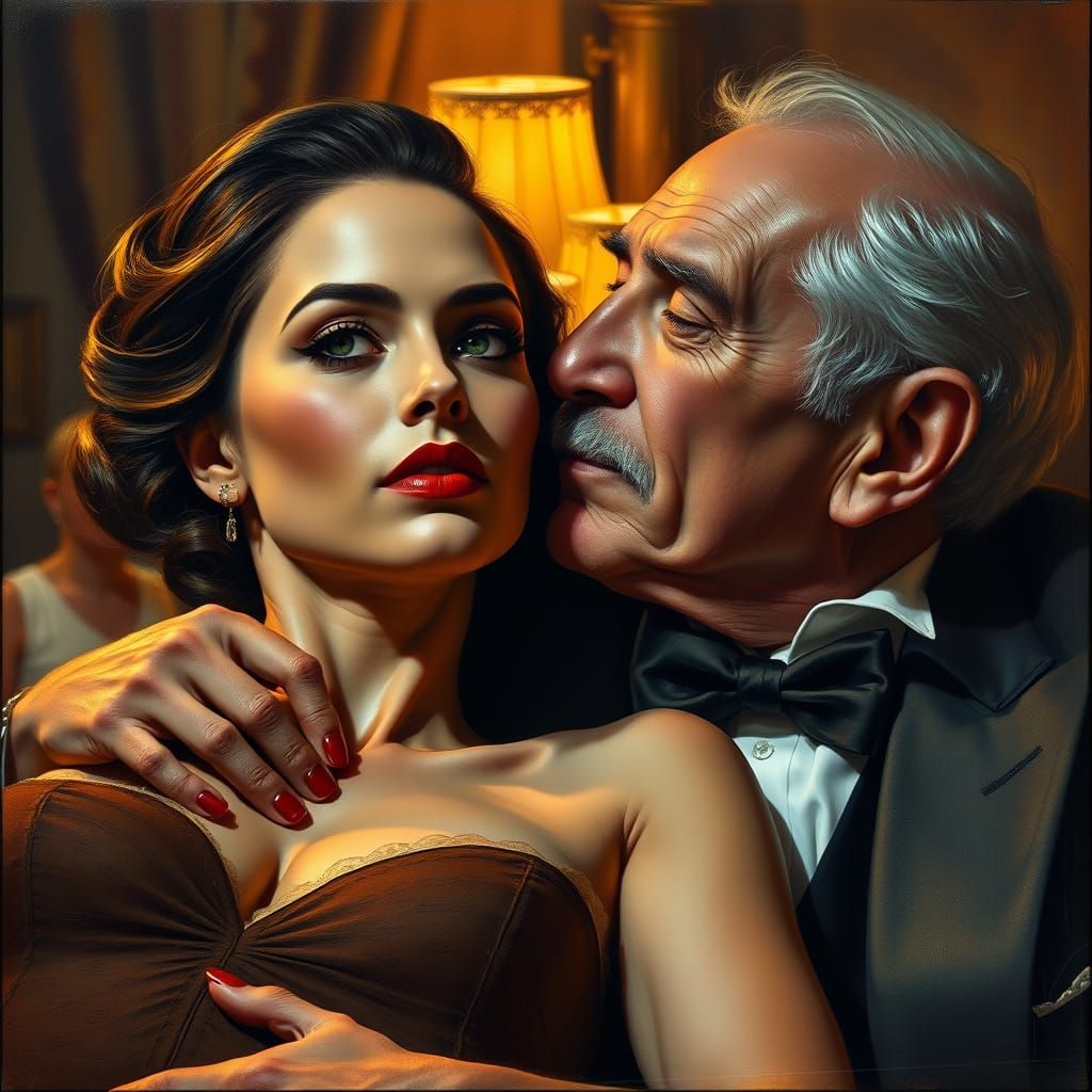 Elegant Young Woman in Intimate Evening Scene