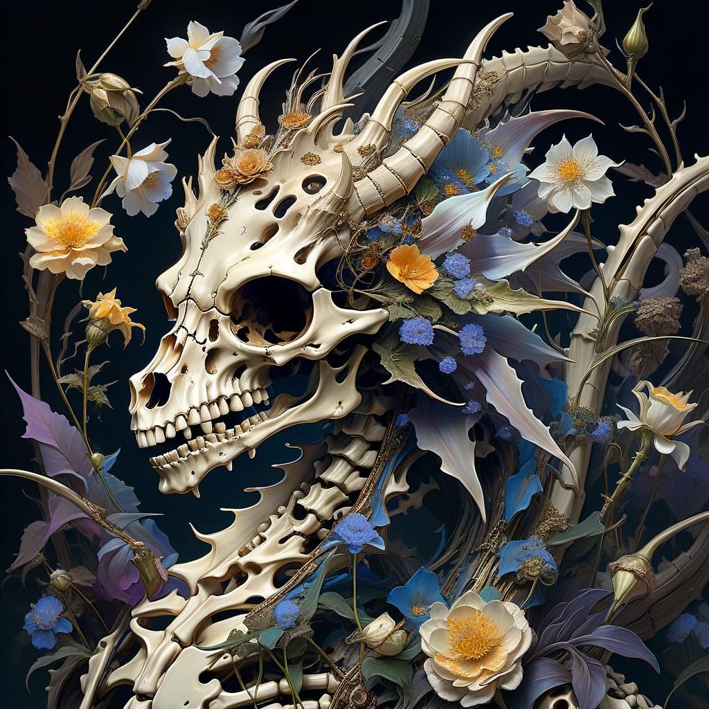 Anime Portrait of a Skeleton Dragon
