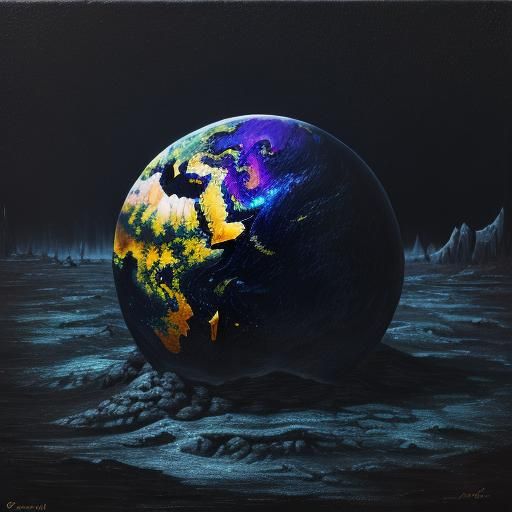 Surrealist Earth Merge: Oil Painting Catastrophe
