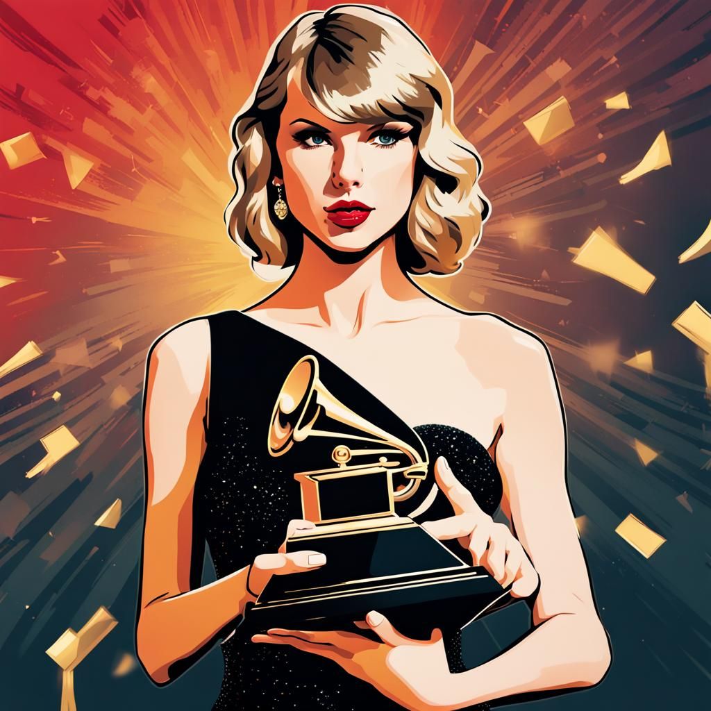 Celebrity at Award Show in Pop Art Style