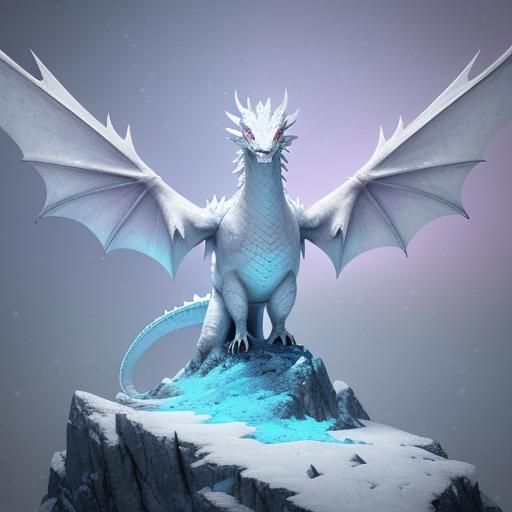 European Snow Dragon Concept Art in Pastel Colors