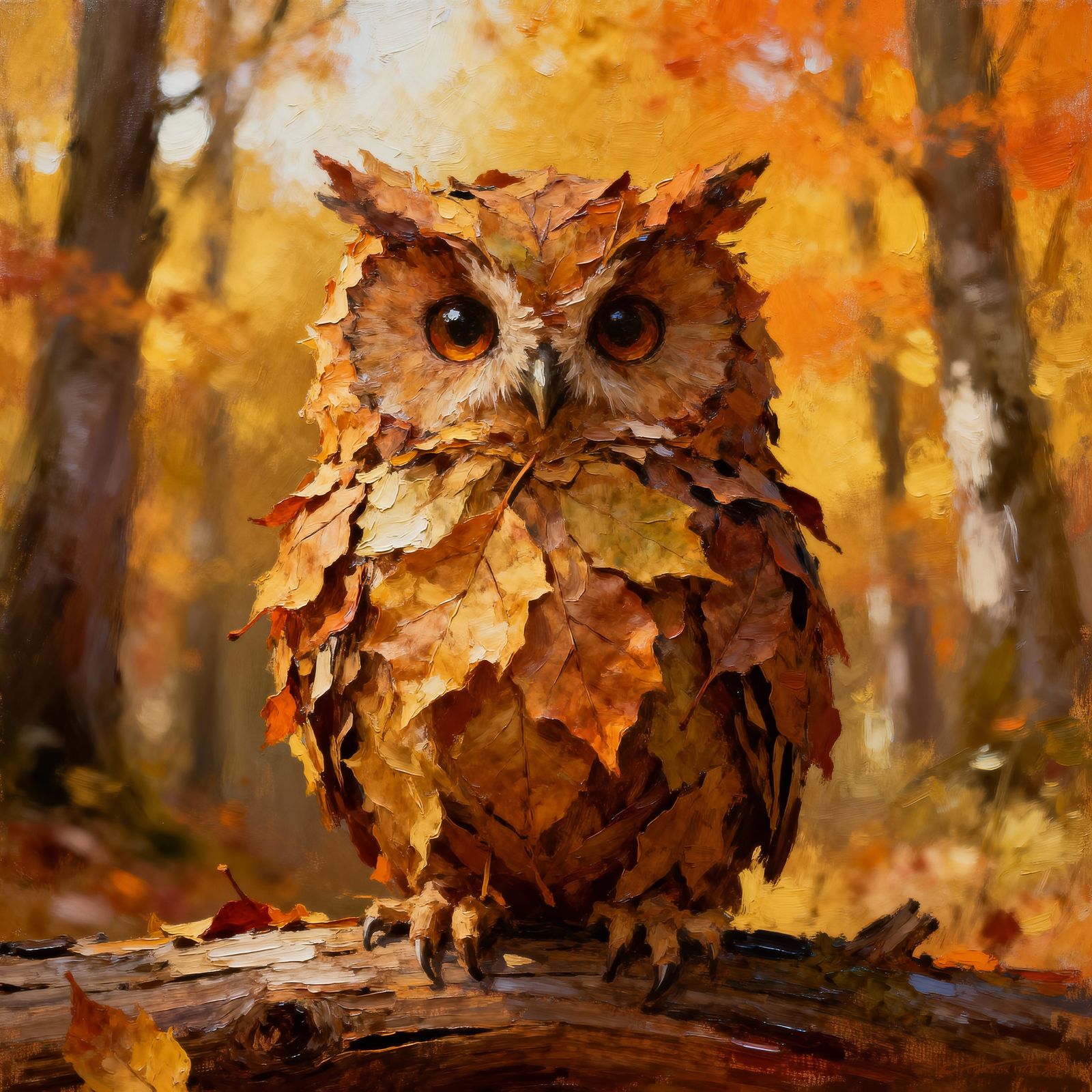 Autumn Leaf Owl