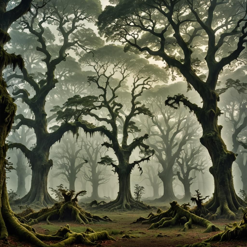 Mystical Celtic Forest with Mythical Creatures