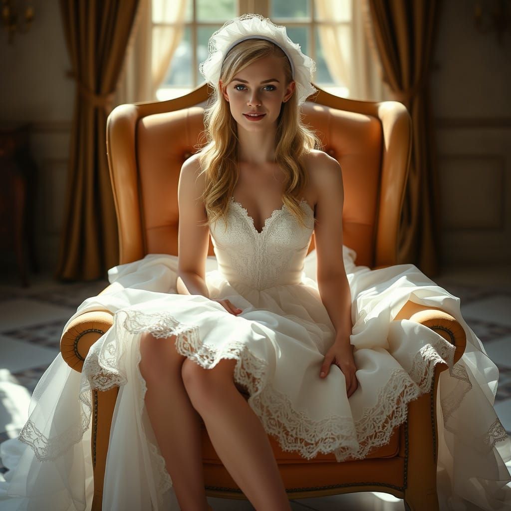 Elegant Young Masculine Beauty in Whimsical Dress