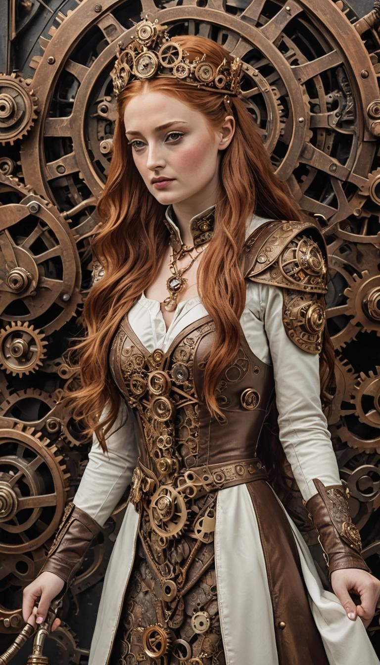 Steampunk Goddess Sansa Stark with Gear Crown