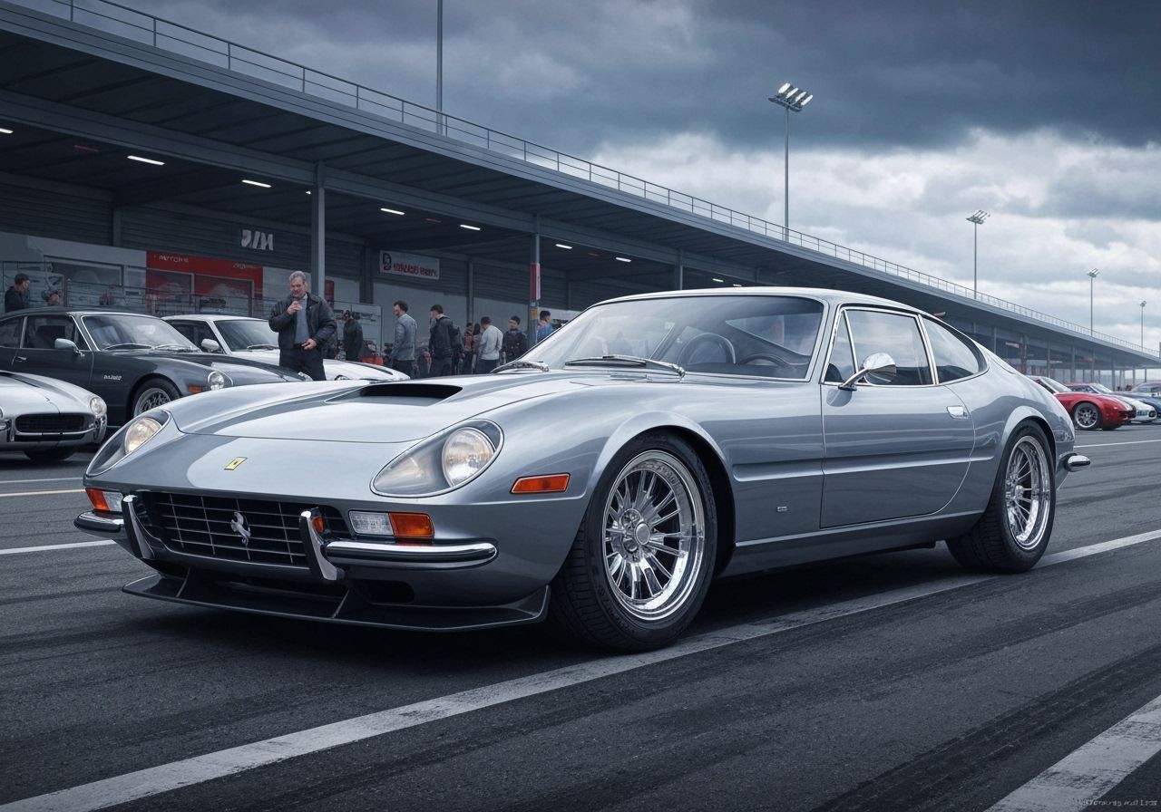 Retro-Modern Sports Car in Cinematic Digital Painting Style