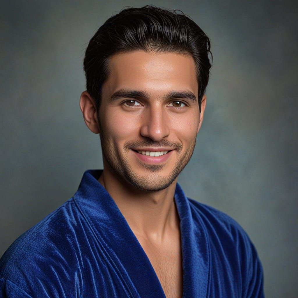 Handsome Man with Beard in Expressionist Painting