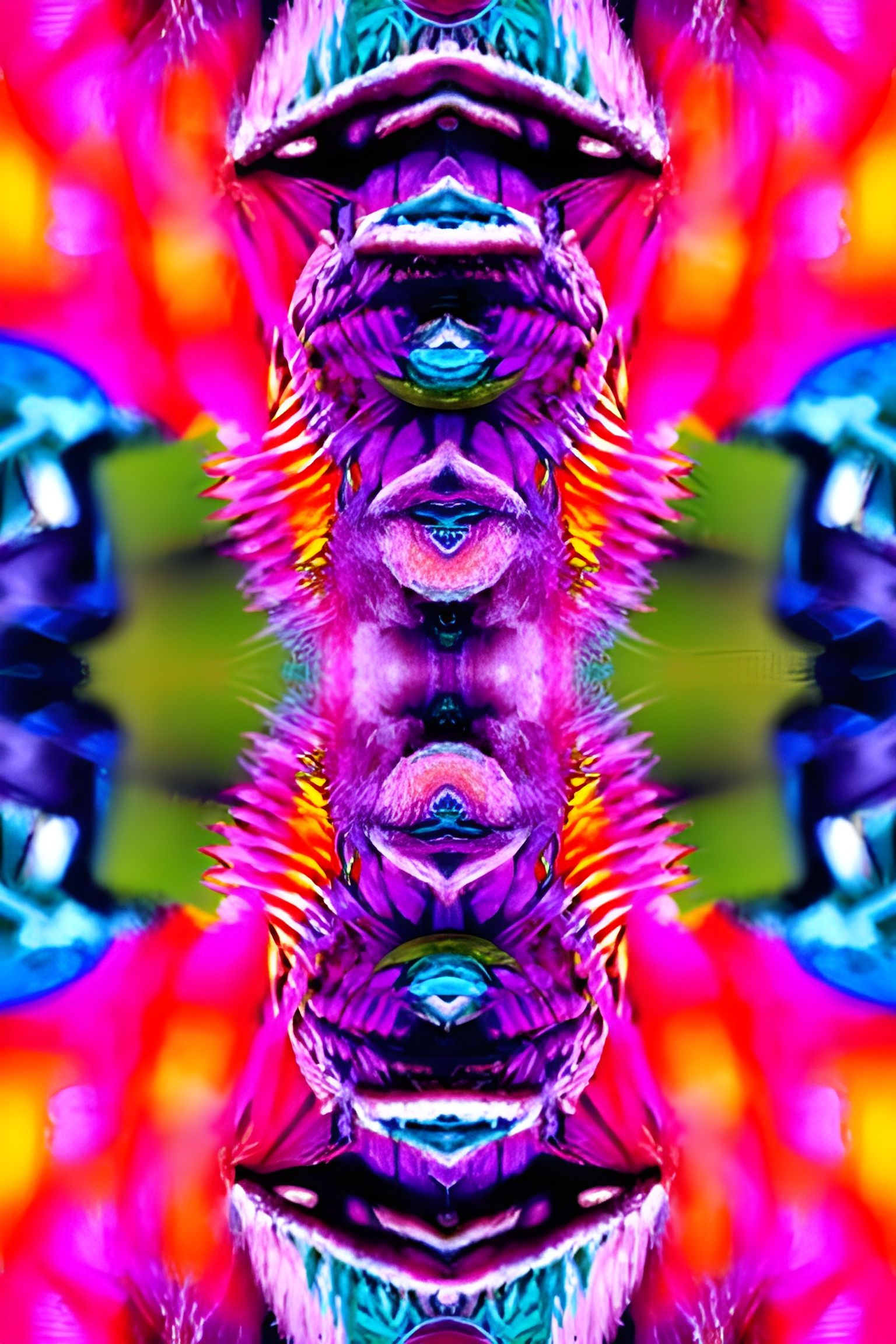 Cyberpunk Peacock with Galaxy Feathers