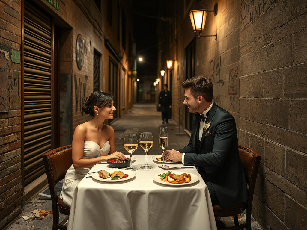 Elegant Dining in a Grimy Alleyway