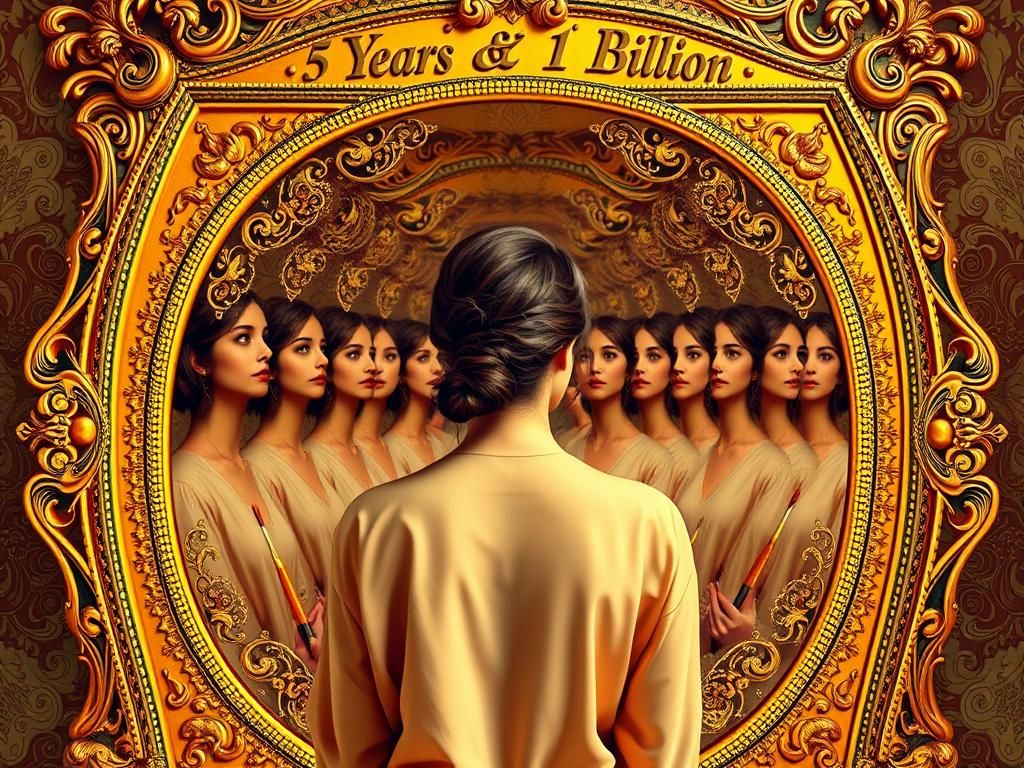 Infinite Reflections: A Painter's Golden Mirror