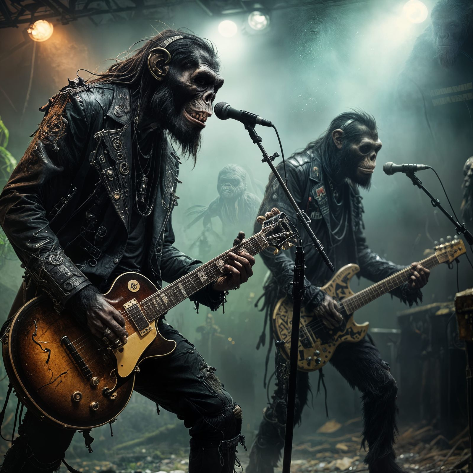 Apes Playing Sludge Doom Band