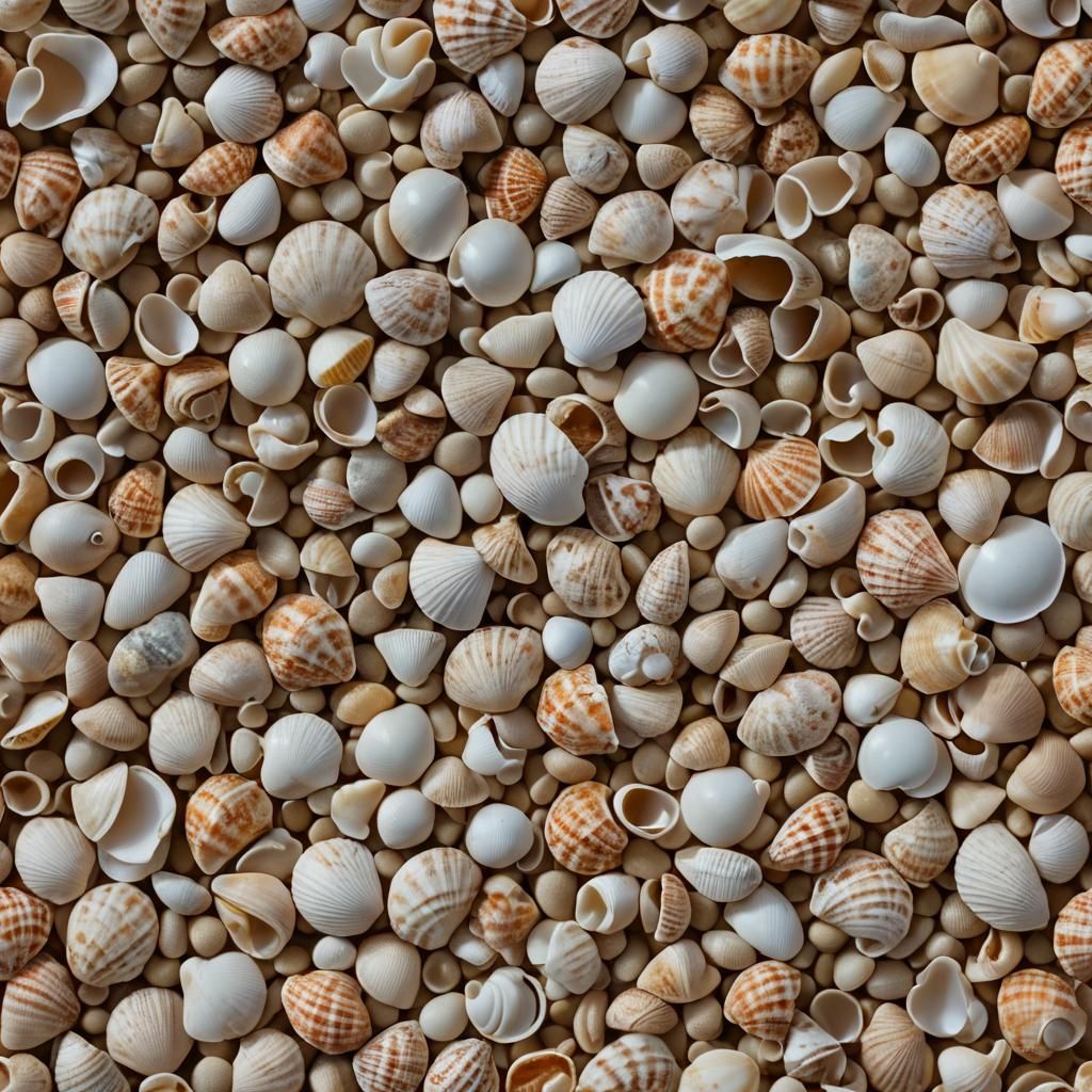 Detailed Seashells in Natural Light: Professional Photograph...