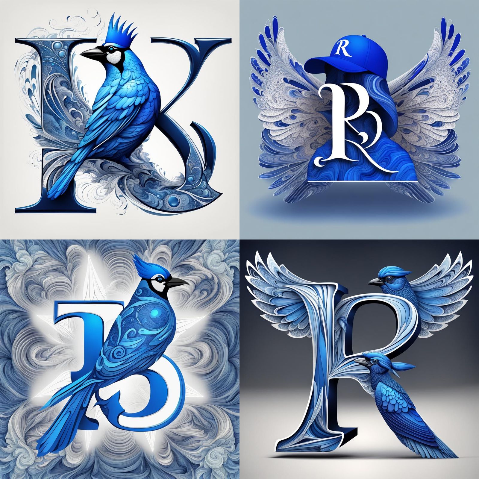 Winged Figure in Abstract Vector Fractal Style