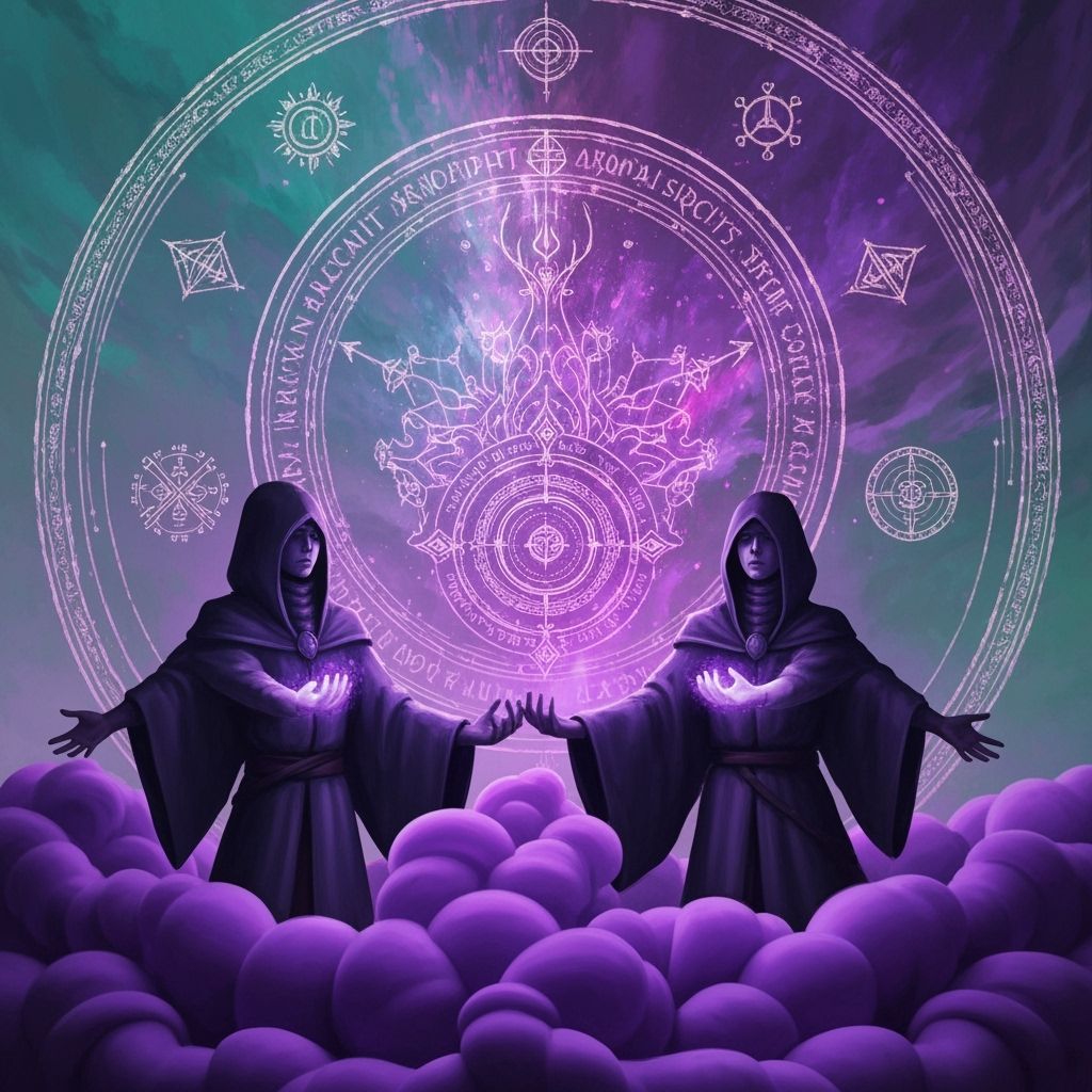 Arcane Scripts Merge in Dreamlike Violet Vortex