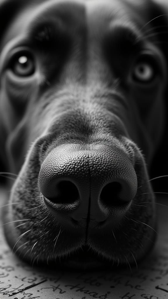 Detailed Macro of Dog's Nose in Hyper-Realism