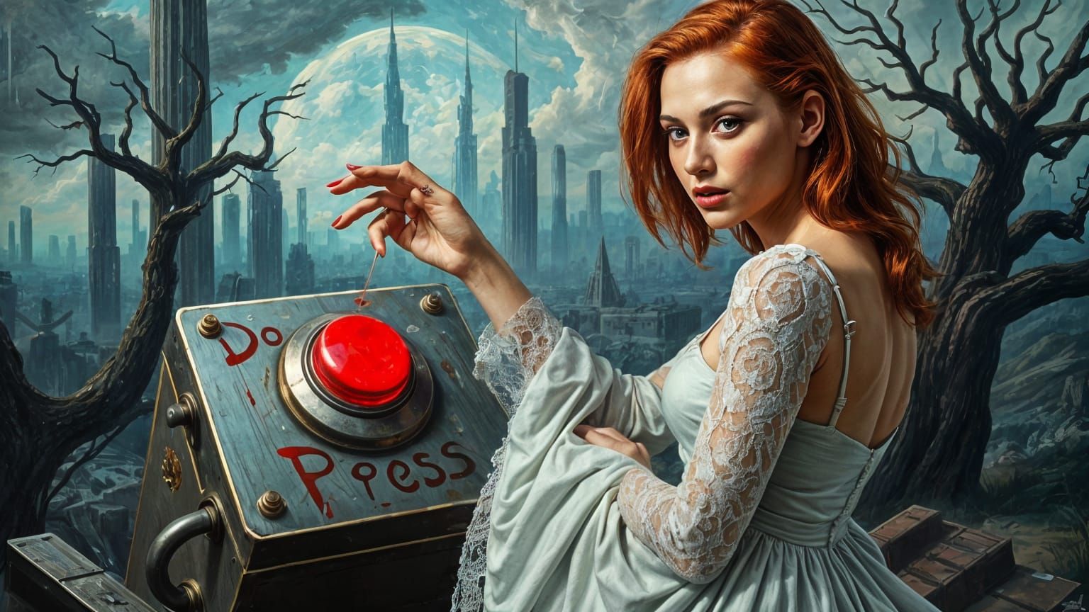 A Woman on the Brink of Post-Apocalyptic Chaos in Impasto St...