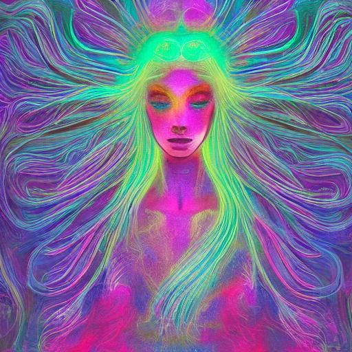 Surreal Portrait with Glowing Phosphenes