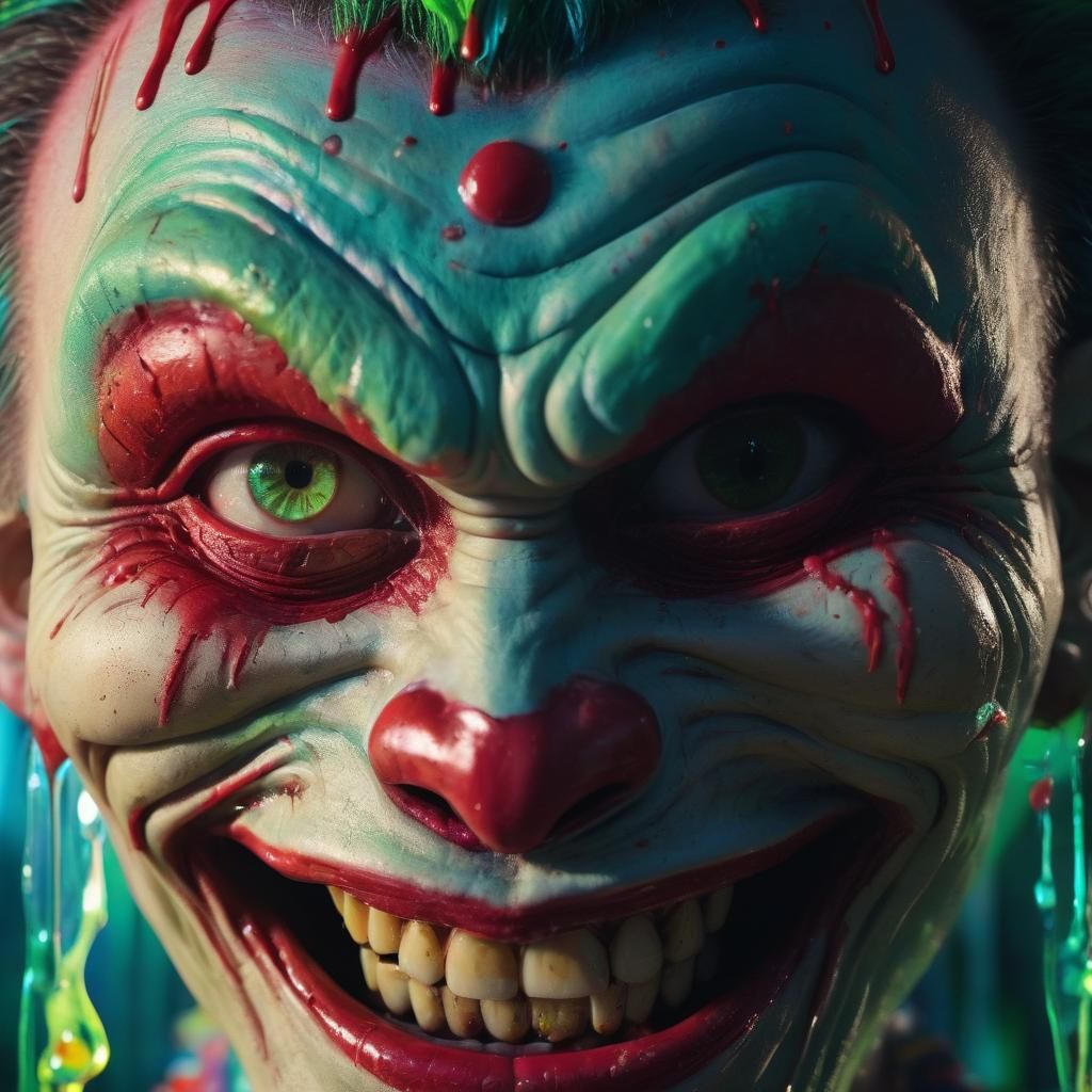 Surreal Zombie Monkey Clown Buddha in Pop Art