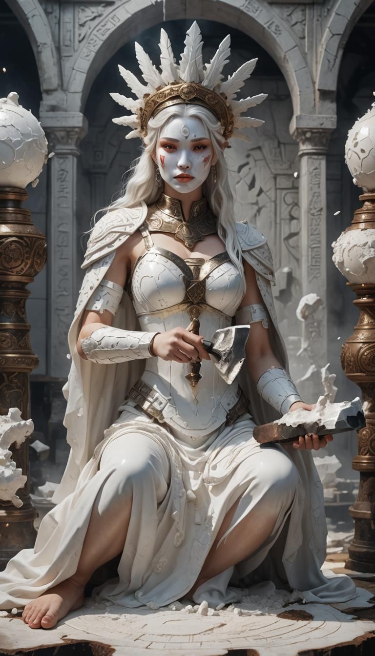 Milk Goddess Blacksmith in Ultra-Realistic 8K