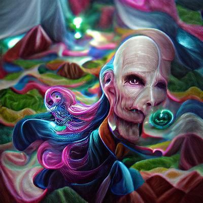 Sinister Voldemort in Candyland Wonderland, Gouache Illustra...