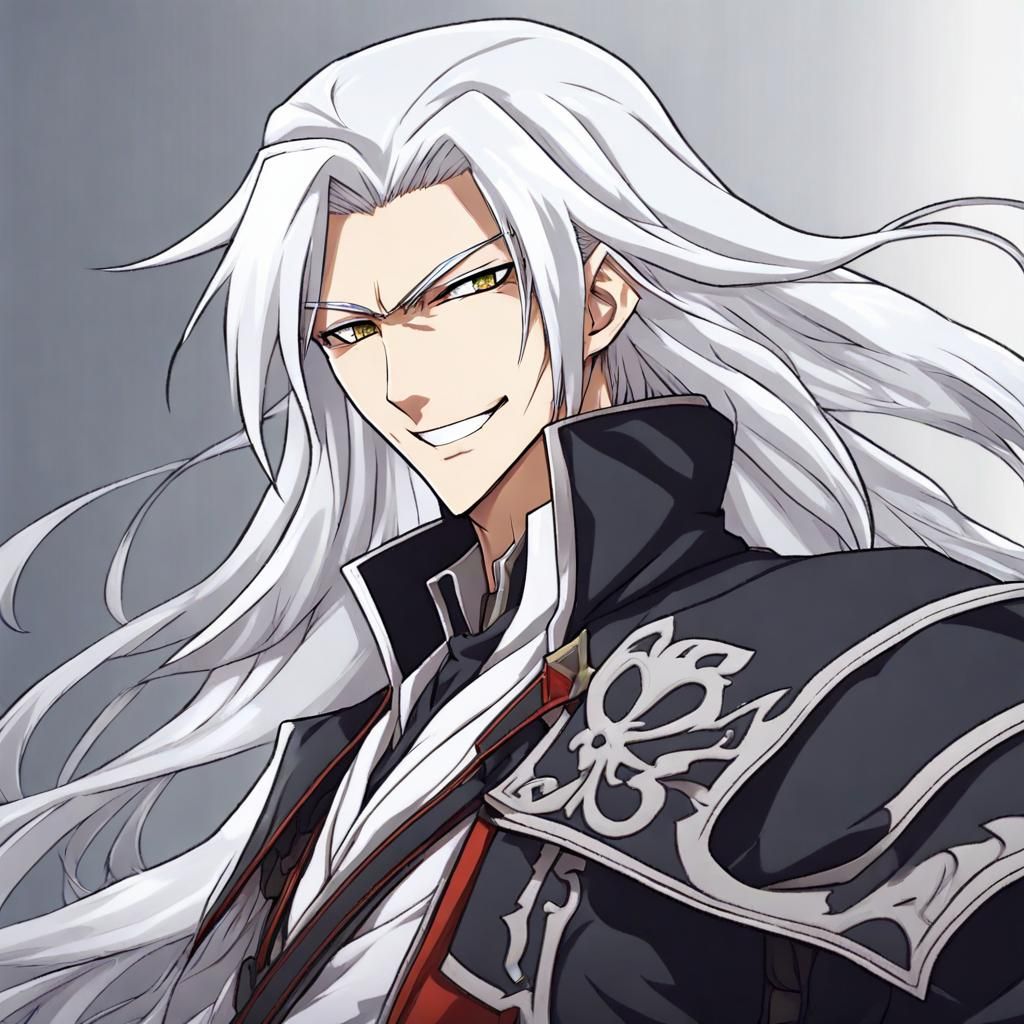 Smiling Anime Character in Battle Gear Pixel Art