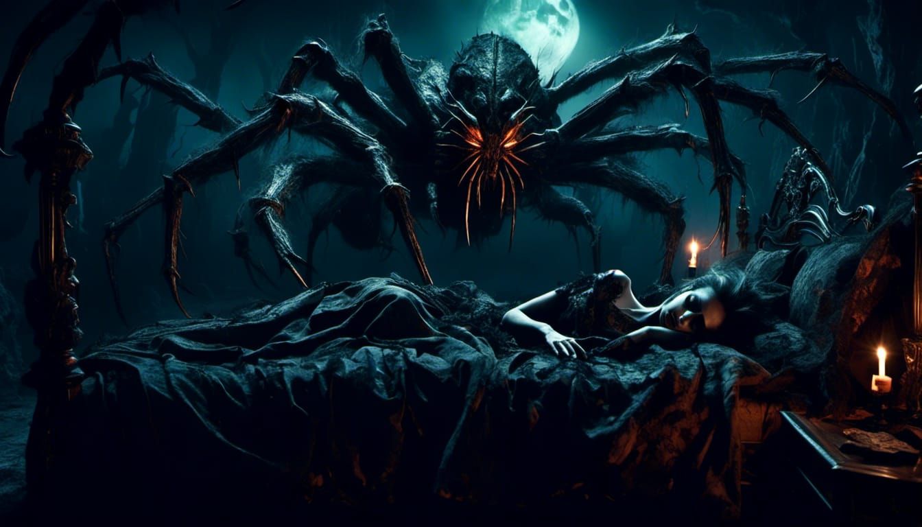 Dark Magic Surrealism: Spider Cat Nightmare