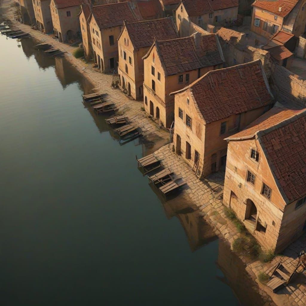 Medieval River Port in Warm Desert Climates