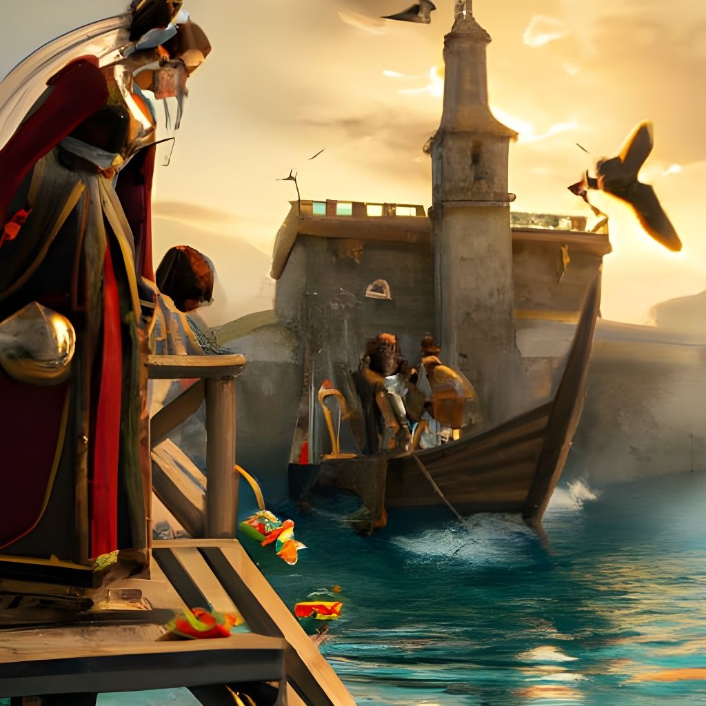 Simbad Rejects English Woman in Detailed Matte Painting