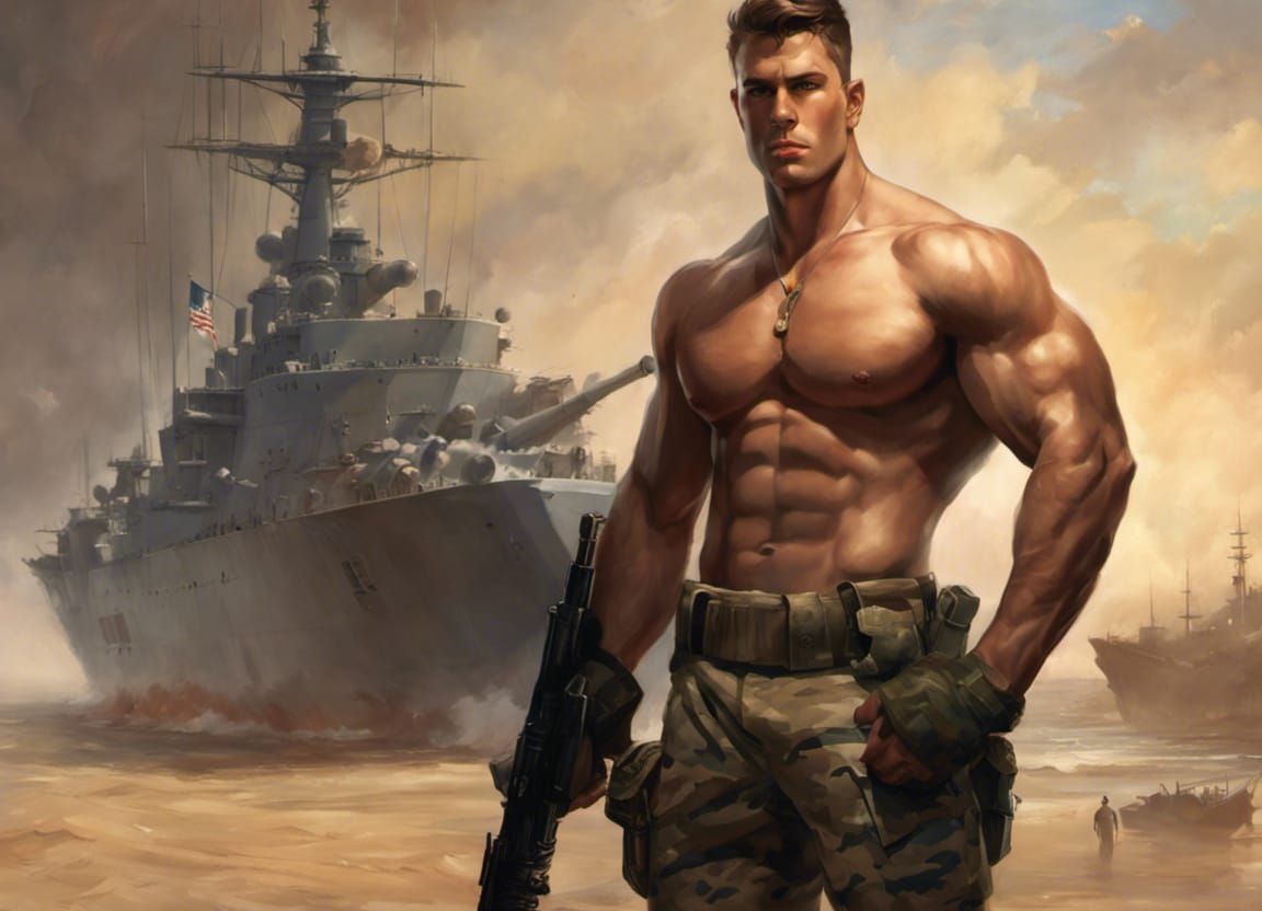 Epic Fantasy Art of a Proud Navy Soldier
