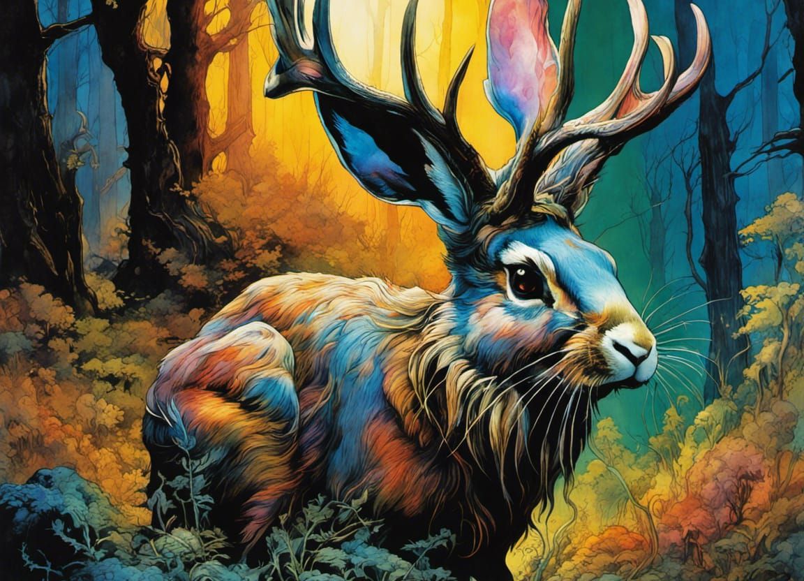 A Jackalope in it's natural habitat